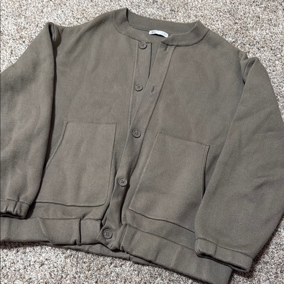 Zara Men’s Taupe Button-Up Cardigan - Picture 1 of 4